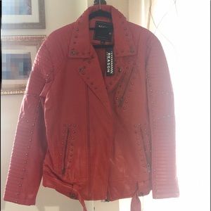 Reason brand Red leather Moto Jacket